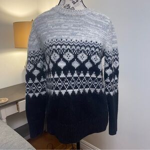 Banana Republic Womens Med Merino Wool Alpaca Faire Isle Sweater Nordic Pattern